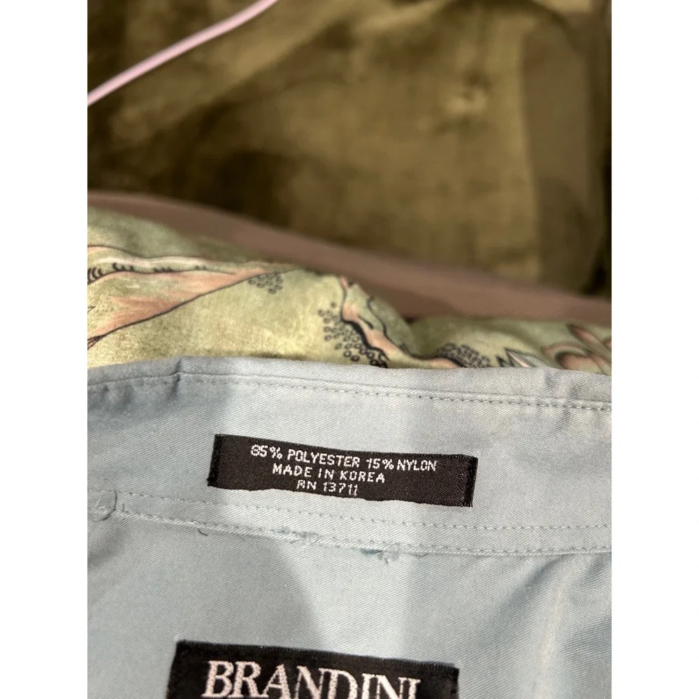 Brandini le collezioni Mens Dusty Blue Long Sleeve‎ Button Down Shirt Medium